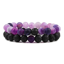 Load image into Gallery viewer, PULSERA DE CUENTAS DE OJO DE TIGRE Y LAVA NATURAL