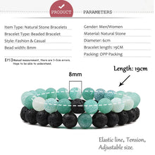 Load image into Gallery viewer, PULSERA DE CUENTAS DE OJO DE TIGRE Y LAVA NATURAL