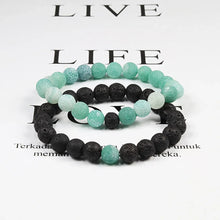 Load image into Gallery viewer, PULSERA DE CUENTAS DE OJO DE TIGRE Y LAVA NATURAL