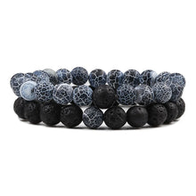 Load image into Gallery viewer, PULSERA DE CUENTAS DE OJO DE TIGRE Y LAVA NATURAL