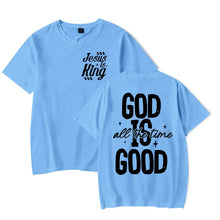 Cargar imagen en el visor de la galería, -CAMISETA UNISEX JESUS ES EL REY Y DIOS ES BUENO