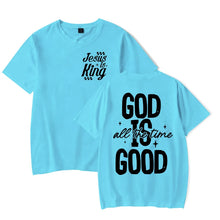 Cargar imagen en el visor de la galería, -CAMISETA UNISEX JESUS ES EL REY Y DIOS ES BUENO