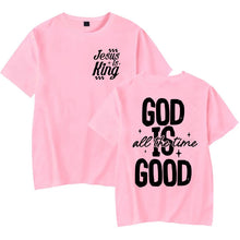 Cargar imagen en el visor de la galería, -CAMISETA UNISEX JESUS ES EL REY Y DIOS ES BUENO