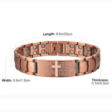 Cargar imagen en el visor de la galería, -PULSERA MAGNETICA COBRE HOMBRE,PADRE NUESTRO