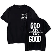 Cargar imagen en el visor de la galería, -CAMISETA UNISEX JESUS ES EL REY Y DIOS ES BUENO
