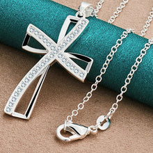 Load image into Gallery viewer, -COLGANTE CRUZ PLATA 925 Y ZIRCONITA
