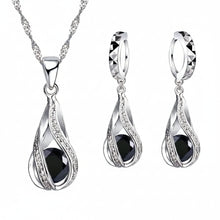 Load image into Gallery viewer, -CONJUNTO DE COLLAR Y ARETES PLATA 925
