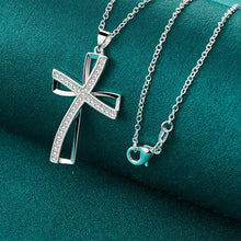 Load image into Gallery viewer, -COLGANTE CRUZ PLATA 925 Y ZIRCONITA
