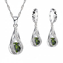 Load image into Gallery viewer, -CONJUNTO DE COLLAR Y ARETES PLATA 925
