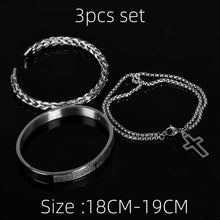 Load image into Gallery viewer, -BRAZALETES HOMBRE ACERO INOXIDABLE 3PCS
