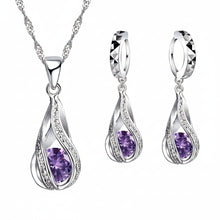 Load image into Gallery viewer, -CONJUNTO DE COLLAR Y ARETES PLATA 925
