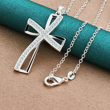 Load image into Gallery viewer, -COLGANTE CRUZ PLATA 925 Y ZIRCONITA

