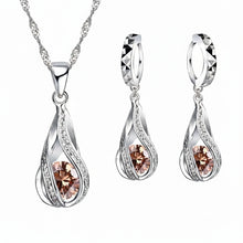 Load image into Gallery viewer, -CONJUNTO DE COLLAR Y ARETES PLATA 925
