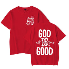 Cargar imagen en el visor de la galería, -CAMISETA UNISEX JESUS ES EL REY Y DIOS ES BUENO
