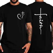 Cargar imagen en el visor de la galería, -CAMISETA CORAZON CRUZ FE
