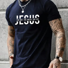 Cargar imagen en el visor de la galería, -CAMISETA HOMBRE JESUS ES EL CAMINO,LA VERDAD Y LA VIDA.
