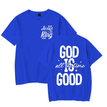 Cargar imagen en el visor de la galería, -CAMISETA UNISEX JESUS ES EL REY Y DIOS ES BUENO

