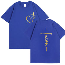 Cargar imagen en el visor de la galería, -CAMISETA CORAZON CRUZ FE
