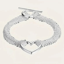 Cargar imagen en el visor de la galería, -BRAZALETE CORAZON PLATA 925
