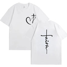 Cargar imagen en el visor de la galería, -CAMISETA CORAZON CRUZ FE
