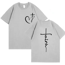Cargar imagen en el visor de la galería, -CAMISETA CORAZON CRUZ FE
