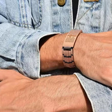 Cargar imagen en el visor de la galería, -PULSERA MAGNETICA COBRE HOMBRE,PADRE NUESTRO
