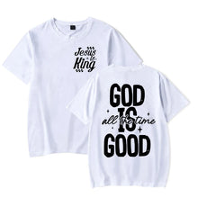 Cargar imagen en el visor de la galería, -CAMISETA UNISEX JESUS ES EL REY Y DIOS ES BUENO
