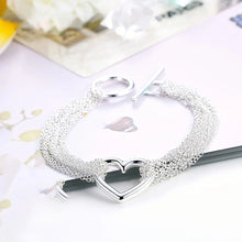Cargar imagen en el visor de la galería, -BRAZALETE CORAZON PLATA 925
