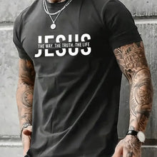 Cargar imagen en el visor de la galería, -CAMISETA HOMBRE JESUS ES EL CAMINO,LA VERDAD Y LA VIDA.
