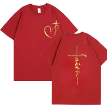 Cargar imagen en el visor de la galería, -CAMISETA CORAZON CRUZ FE
