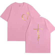 Cargar imagen en el visor de la galería, -CAMISETA CORAZON CRUZ FE
