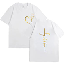 Cargar imagen en el visor de la galería, -CAMISETA CORAZON CRUZ FE
