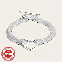 Cargar imagen en el visor de la galería, -BRAZALETE CORAZON PLATA 925
