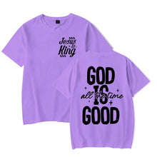 Cargar imagen en el visor de la galería, -CAMISETA UNISEX JESUS ES EL REY Y DIOS ES BUENO
