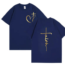 Cargar imagen en el visor de la galería, -CAMISETA CORAZON CRUZ FE

