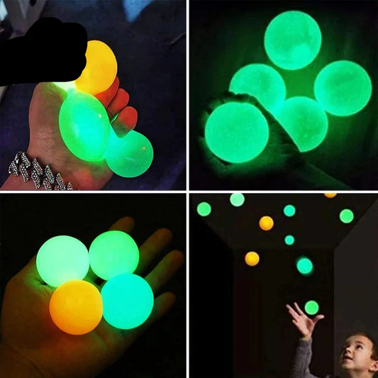4 BOLAS GLOW LUMINOSAS SE PEGAN AL TECHO