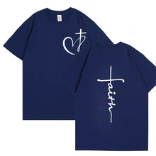 Cargar imagen en el visor de la galería, -CAMISETA CORAZON CRUZ FE
