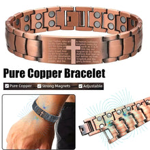 Cargar imagen en el visor de la galería, -PULSERA MAGNETICA COBRE HOMBRE,PADRE NUESTRO
